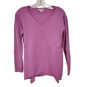 Sundance Catalog Purple Cashmere V-neck Sweater, Sz M